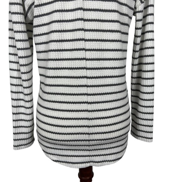 LOFT‎ STRIPED MOCK NECK WAFFLE KNIT PULLOVER SWEATER PRE-OWNED SIZE XS - Picture 9 of 13